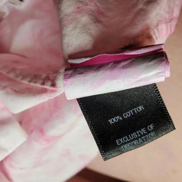 SUNO Pink and White Tie-Dye Watercolor Lace Embroidery Cold Shoulder Top NWOT - Picture 9 of 12